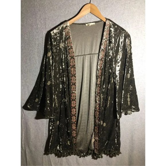 Womens Easel Open Cardigan Crushed Velvet Taylor Swift Eras Tour Willow Cape - Picture 1 of 5